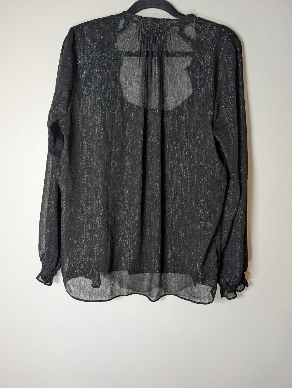 Women's Black Shimmery Layered Button Front Top - Brand: Simply Vera Vera Wang - Picture 7 of 7